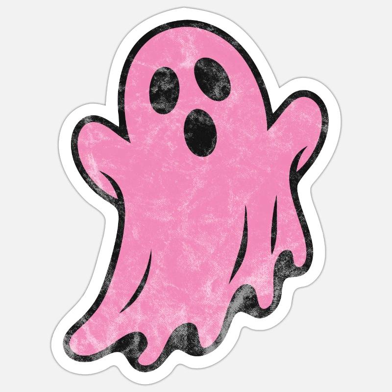 Fantôme - Sticker taille S (10 x 10 cm) - blanc mat