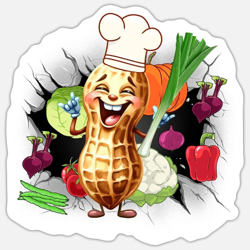 Cook Cooks Vegetables Kitchen - Sticker size S (10 x 10 cm) - white matte