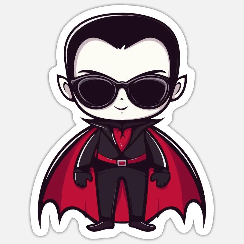 Vampire Halloween Cool - Sticker taille S (10 x 10 cm) - blanc mat
