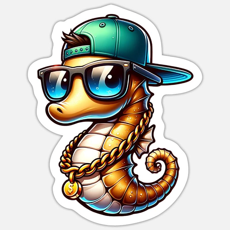 Seepferd Seepferdchen Sticker Größe S (10 x 10 cm)