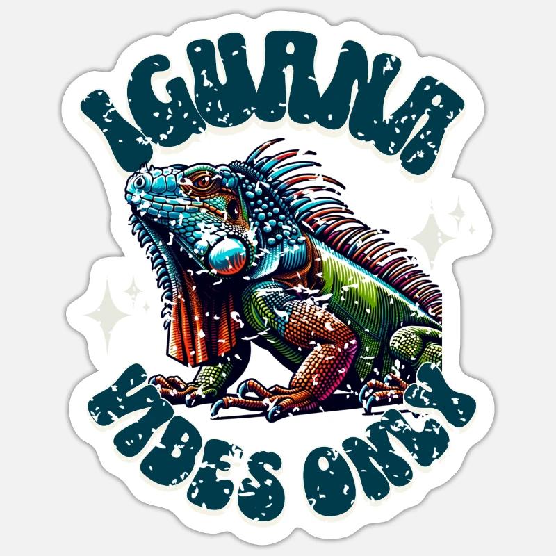 Leguan - Sticker Größe S (10 x 10 cm) - Mattweiß