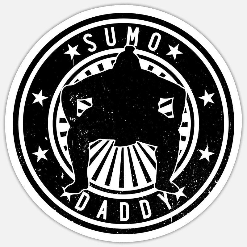 Sumo Daddy Sumo Wrestler - Sticker size S (10 x 10 cm) - white matte