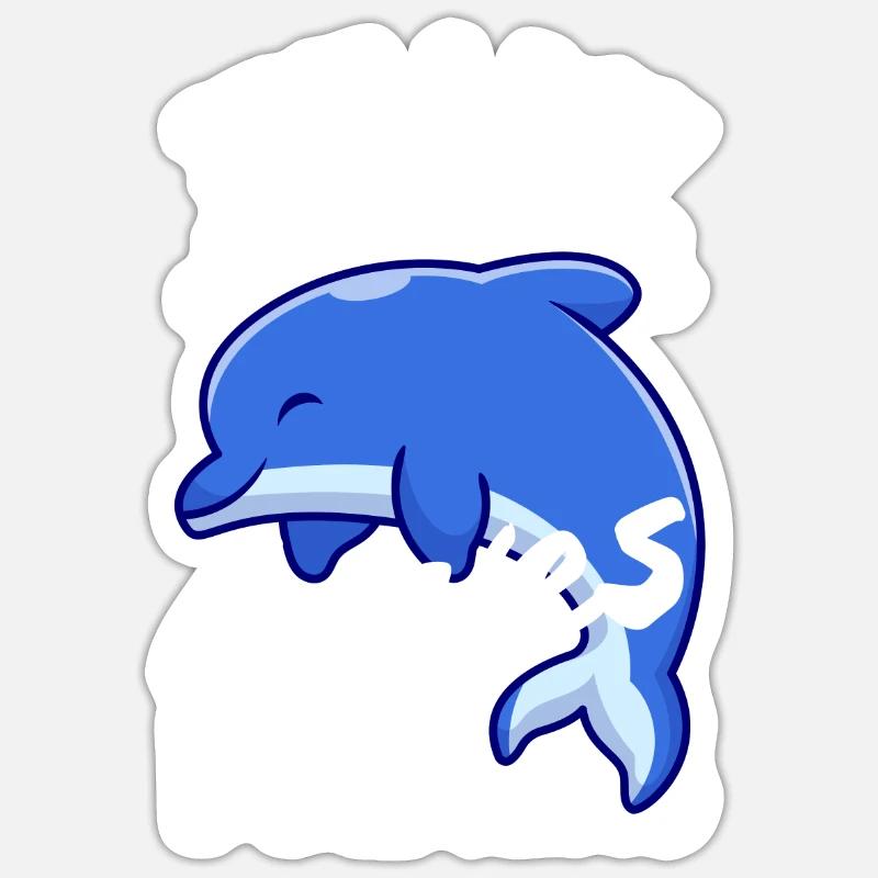 Nur Ein Junge Der Delfine Liebt Sticker Größe S (10 x 10 cm)