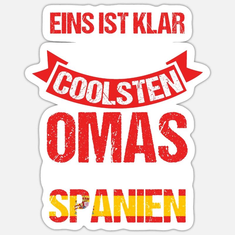 Spanier Oma Großmutter Spanien - Sticker Größe S (10 x 10 cm) - Mattweiß