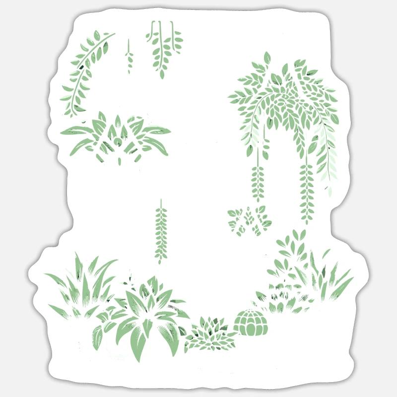 Macramé et plantes Sticker taille S (10 x 10 cm)