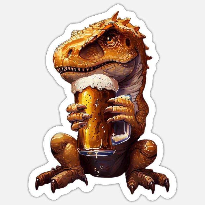 Dinosaurier - Sticker Größe S (10 x 10 cm) - Mattweiß