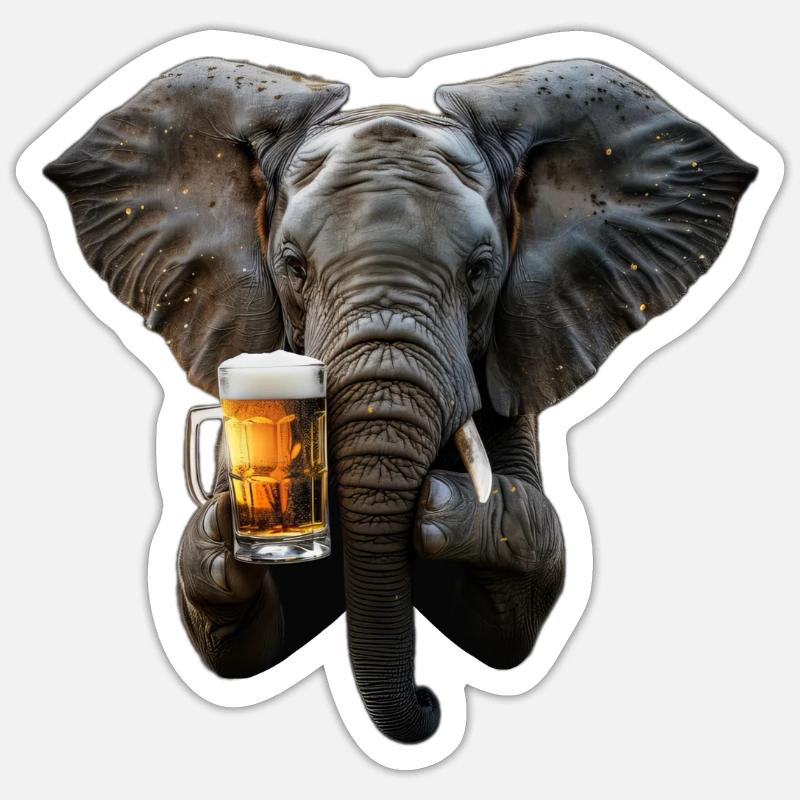 Elephant - Sticker size S (10 x 10 cm) - white matte