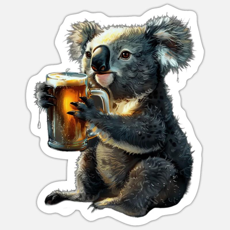 Koala - Sticker Größe S (10 x 10 cm) - Mattweiß