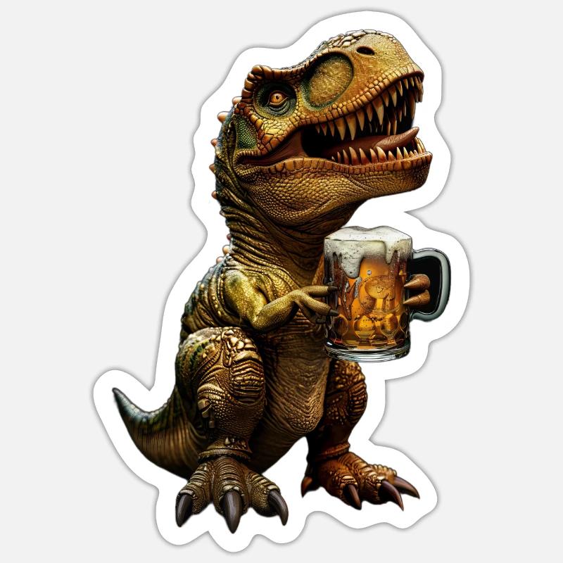T-Rex - Sticker taille S (10 x 10 cm) - blanc mat