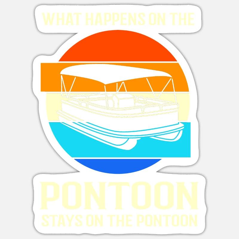 Pontonboot Boot Boote Sticker Größe S (10 x 10 cm)