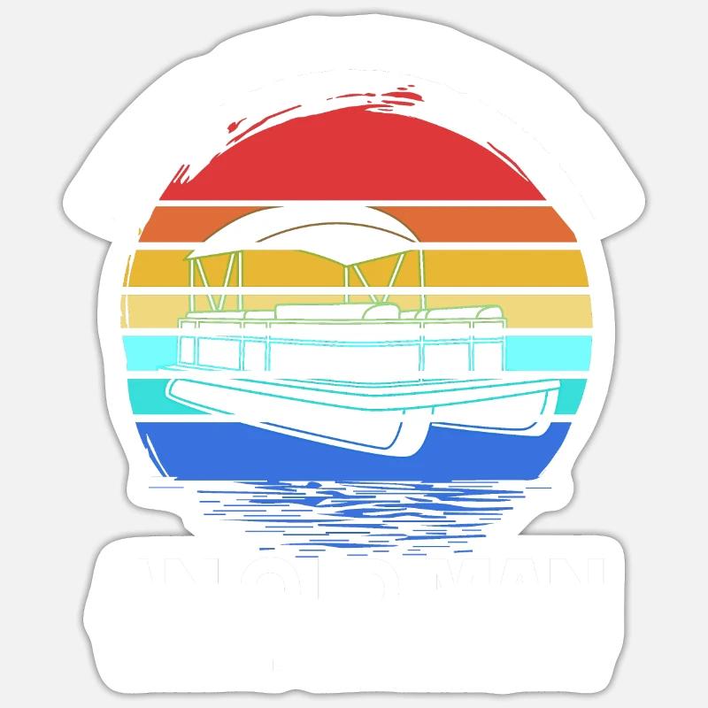 Pontonboot Boot Boote Sticker Größe S (10 x 10 cm)