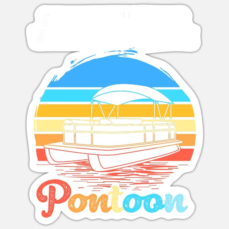 Pontonboot Boot Boote Sticker Größe S (10 x 10 cm)
