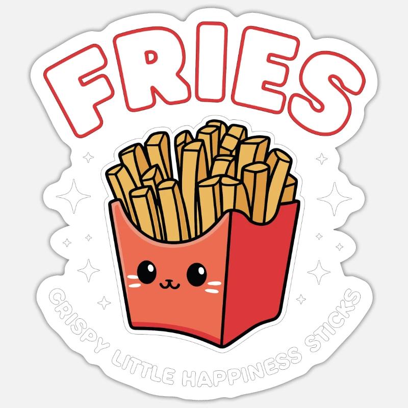 Frites, bâtonnets de pommes de terre, restauration rapide Sticker taille S (10 x 10 cm)