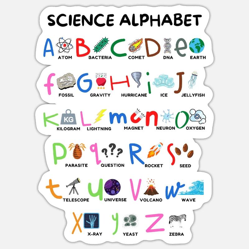 Science Alphabet STEM Special Education Instructor Sticker size S (10 x 10 cm)