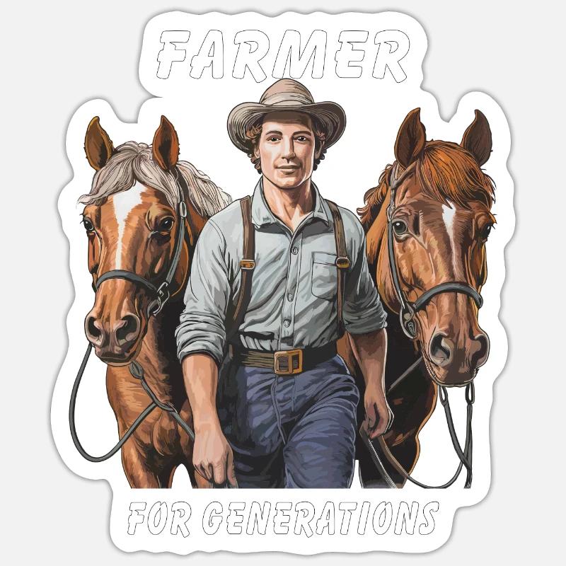 FARMER FOR GENERATIONS - Sticker size S (10 x 10 cm) - white matte