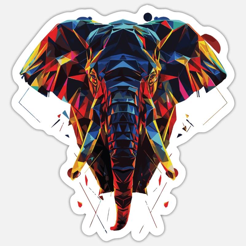 Elefant - Sticker Größe S (10 x 10 cm) - Mattweiß