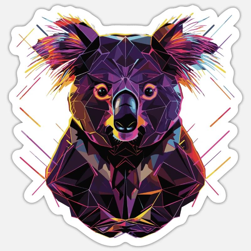 Koala - Sticker Größe S (10 x 10 cm) - Mattweiß