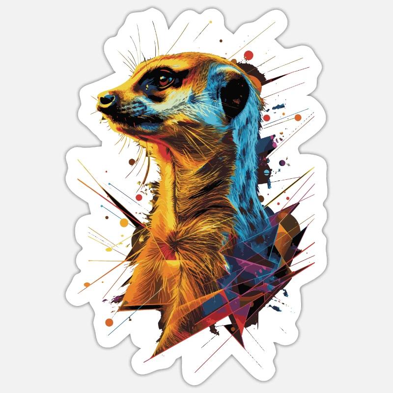 Erdmännchen - Sticker Größe S (10 x 10 cm) - Mattweiß