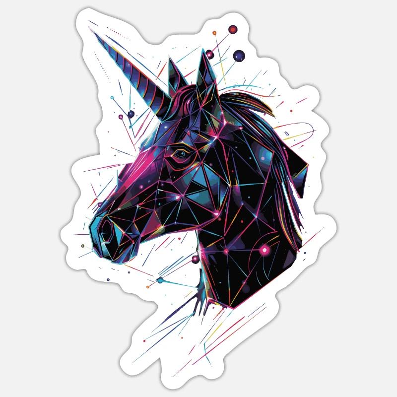 Licorne - Sticker taille S (10 x 10 cm) - blanc mat