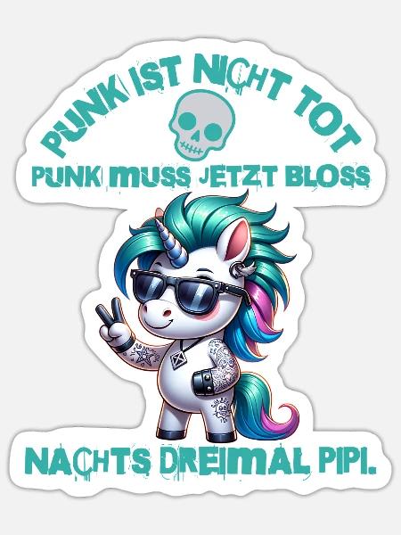 Festival Fun Ich bin alt aber Punk ist nicht tot - Sticker Größe S (10 x 10 cm) - Mattweiß