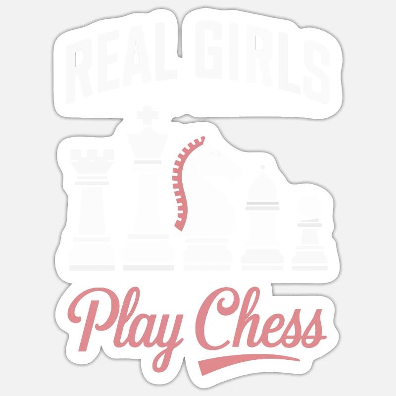 Joueur d’échecs - Sticker taille S (10 x 10 cm) - blanc mat