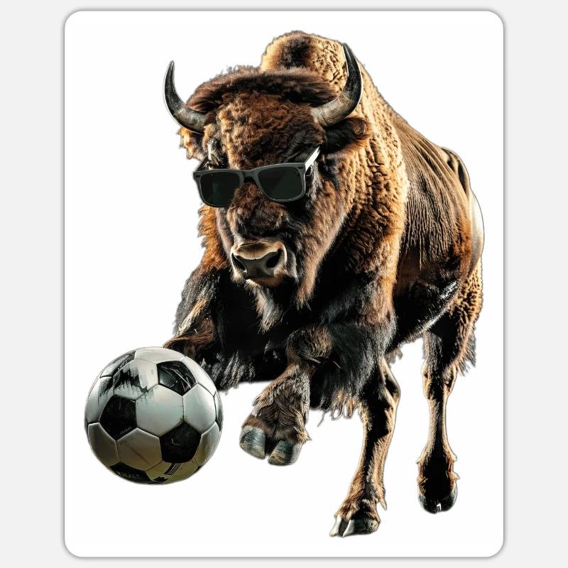 Bison - Sticker size S (10 x 10 cm) - white matte