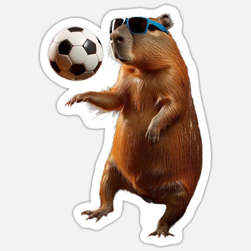 Capybara - Sticker taille S (10 x 10 cm) - blanc mat