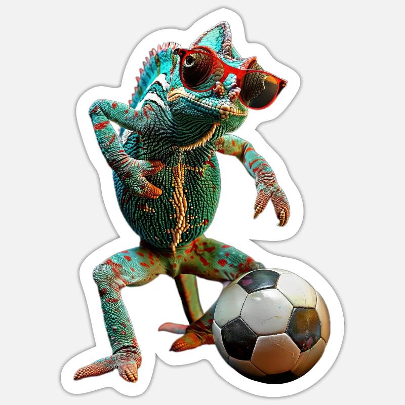 Caméléon - Sticker taille S (10 x 10 cm) - blanc mat