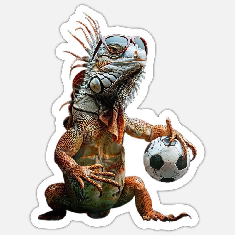 Iguane - Sticker taille S (10 x 10 cm) - blanc mat