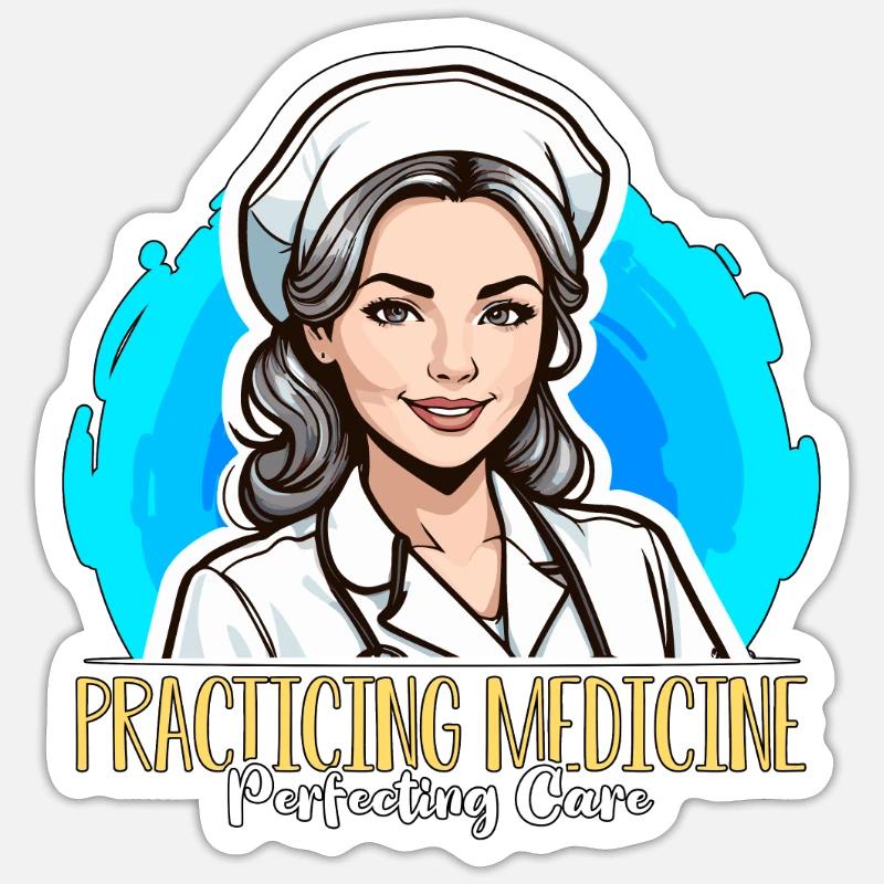 Nurse Practitioner Practicing Medicine Nursing Sticker Größe S (10 x 10 cm)