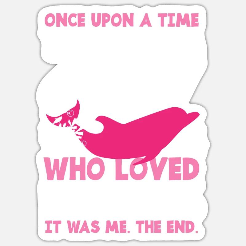 Es War Einmal Ein Mädchen Das Delfine Liebte Sticker Größe S (10 x 10 cm)