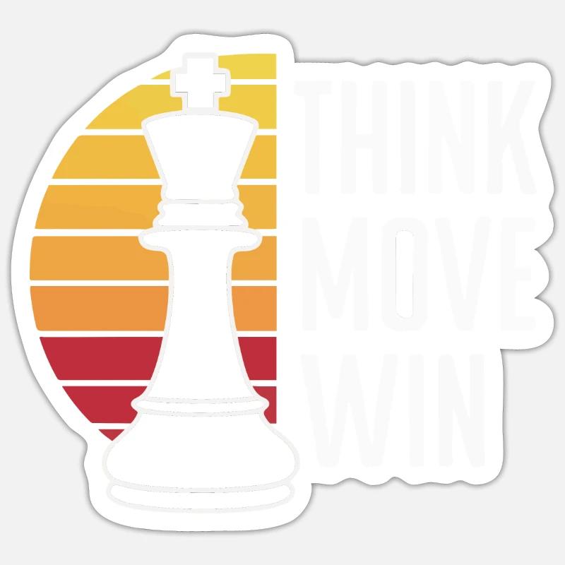 Joueur d’échecs - Sticker taille S (10 x 10 cm) - blanc mat