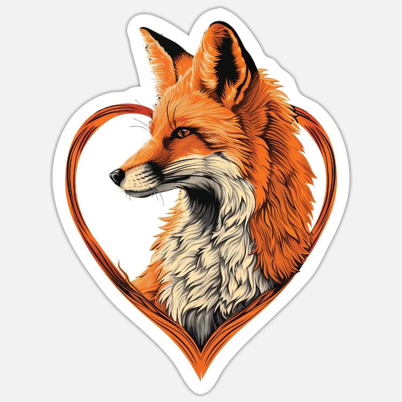 Renard - Sticker taille S (10 x 10 cm) - blanc mat