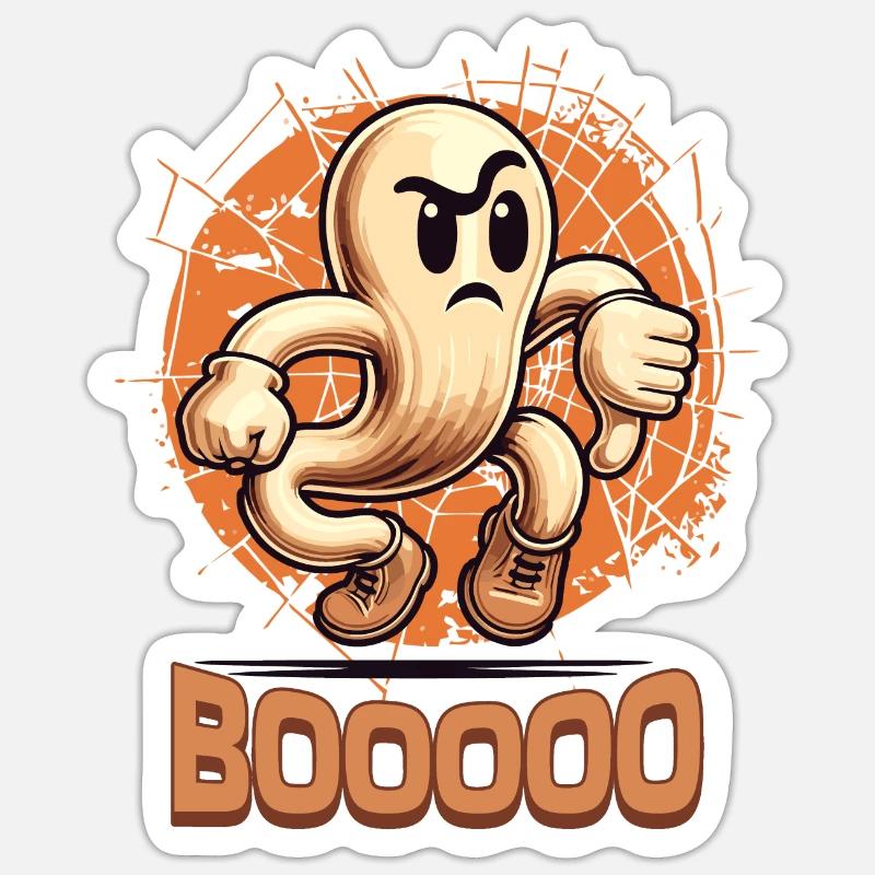 Booing Ghost Funny Ghost Design - Sticker size S (10 x 10 cm) - white matte