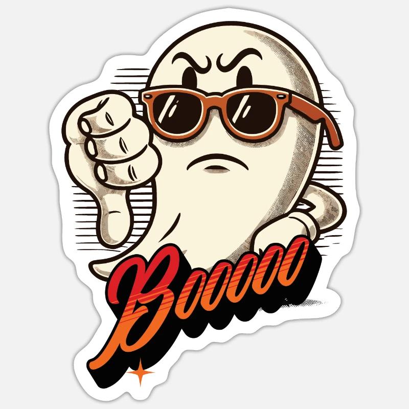 Booing Ghost Funny Ghost Design - Sticker size S (10 x 10 cm) - white matte