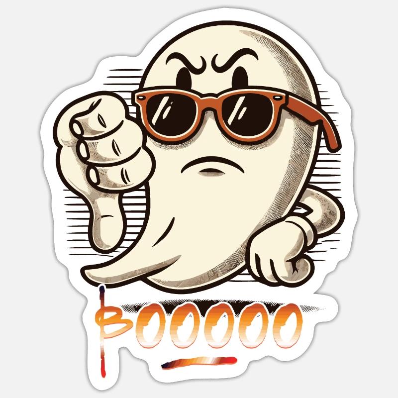 Booing Ghost Funny Ghost Design - Sticker size S (10 x 10 cm) - white matte
