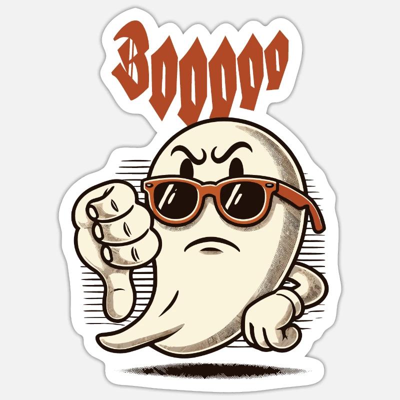 Booing Ghost Funny Ghost Design - Sticker size S (10 x 10 cm) - white matte
