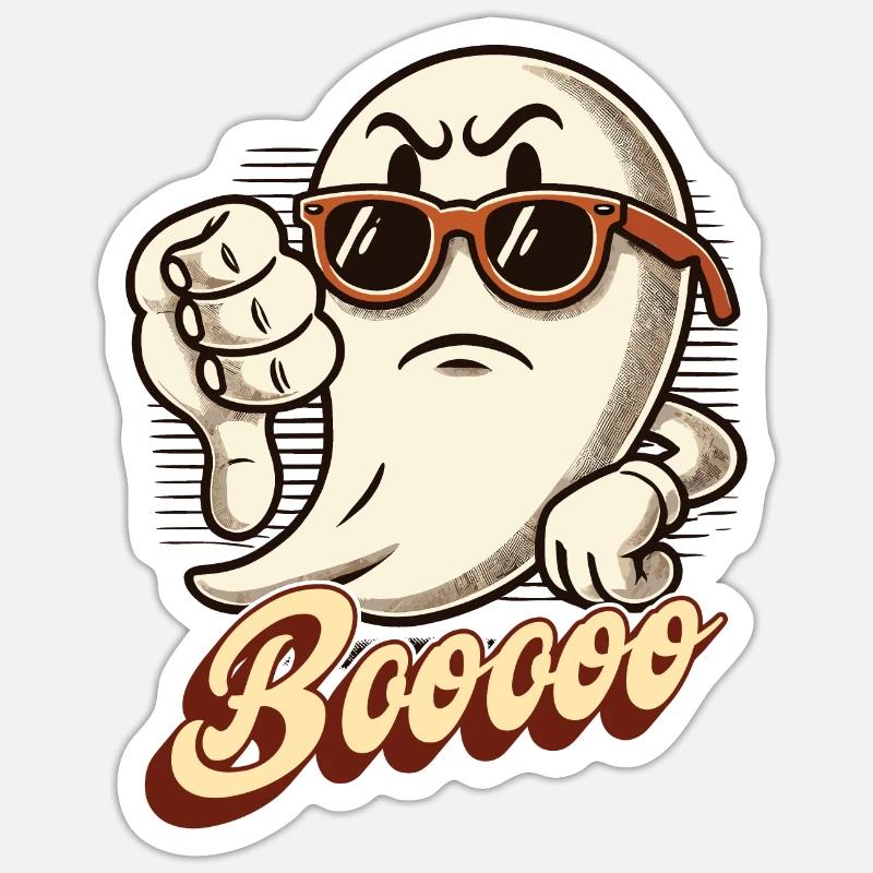 Booing Ghost Funny Ghost Design - Sticker size S (10 x 10 cm) - white matte