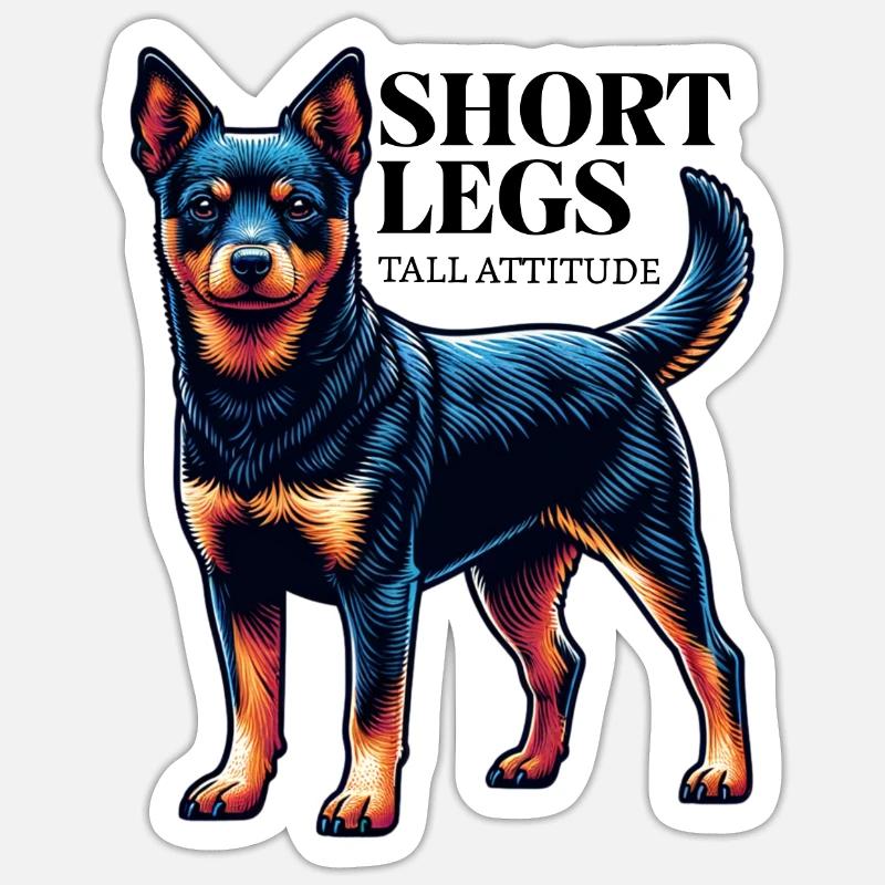 Lancashire Heeler kurze Beine Spruch Geschenkidee - Sticker Größe S (10 x 10 cm) - Mattweiß