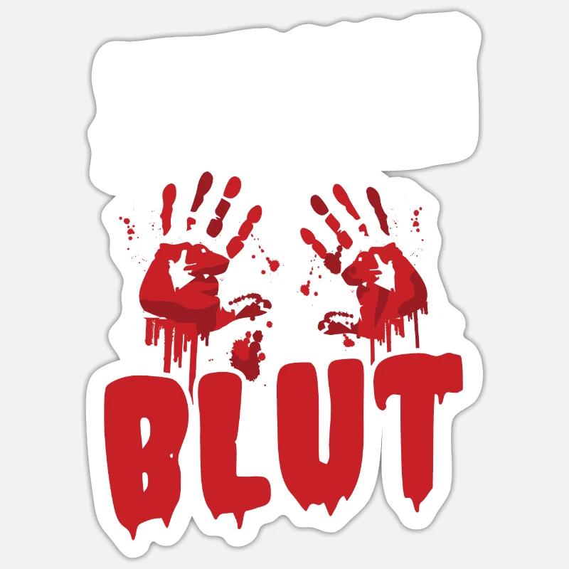 Costume d’Halloween Taché de Sang - Sticker taille S (10 x 10 cm) - blanc mat