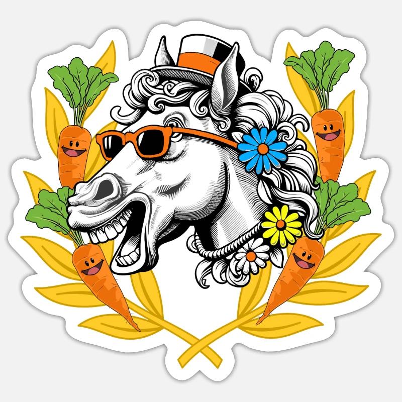 Pferd Pferdekopf Pferde Sieger Siegen Lorbeerkranz Sticker Größe S (10 x 10 cm)