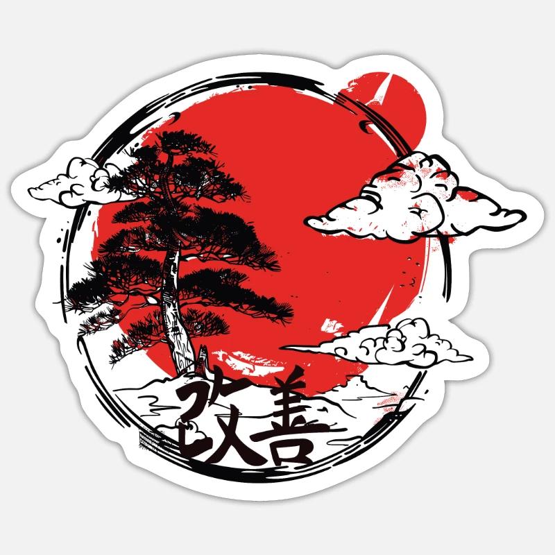 Hiragana Katakana Kaizen-methode Kaizen - Sticker size S (10 x 10 cm) - white matte