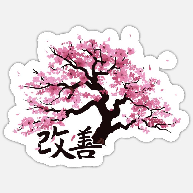 Hiragana Katakana Kaizen-methode Kaizen - Sticker taille S (10 x 10 cm) - blanc mat