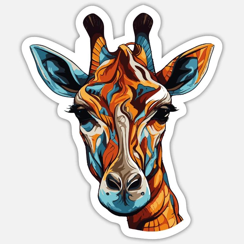 giraffe - Sticker Größe S (10 x 10 cm) - Mattweiß