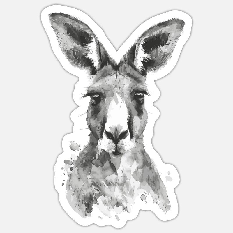 Kangaroo - Sticker size S (10 x 10 cm) - white matte