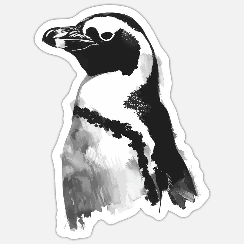 Pingouin - Sticker taille S (10 x 10 cm) - blanc mat