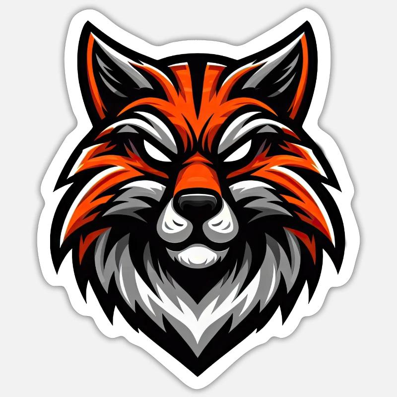 Ingwer Katze Illustration - Sticker Größe S (10 x 10 cm) - Mattweiß