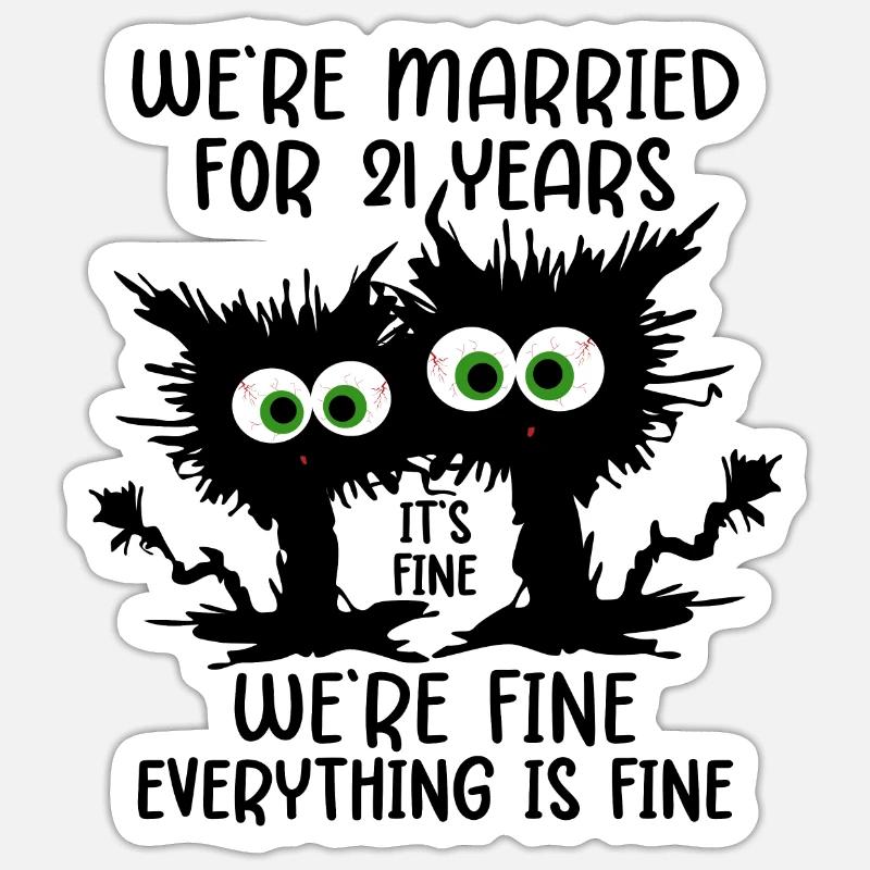 21 Years Married Opal Wedding Gift Sticker size S (10 x 10 cm)