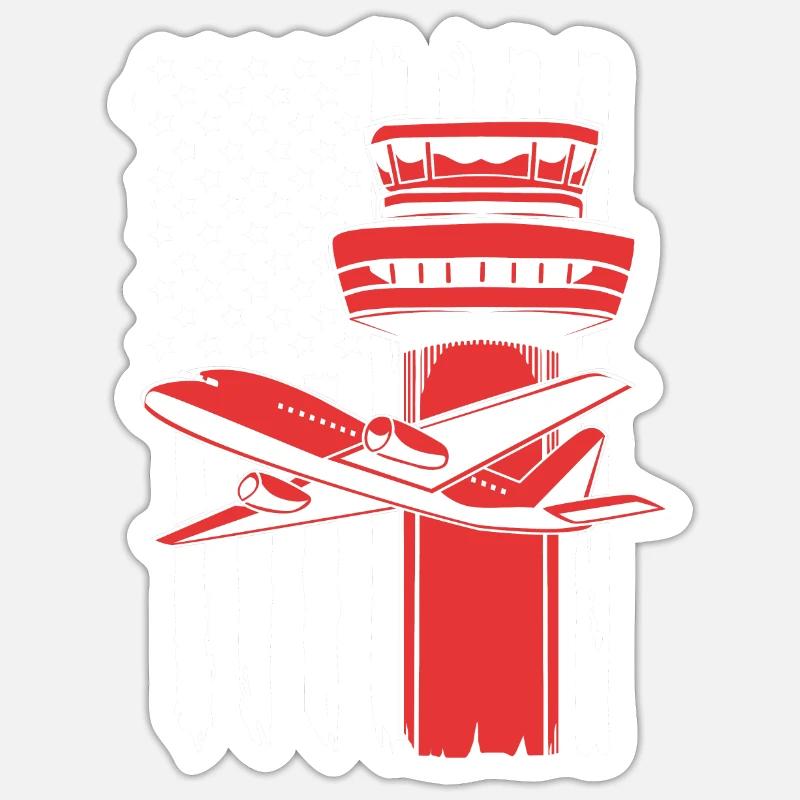 Air traffic controller - Sticker size S (10 x 10 cm) - white matte