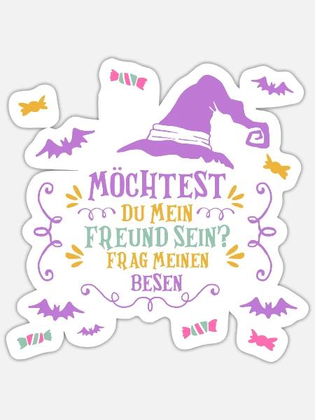 Halloweenkostüm Hexe Halloween - Sticker Größe S (10 x 10 cm) - Mattweiß